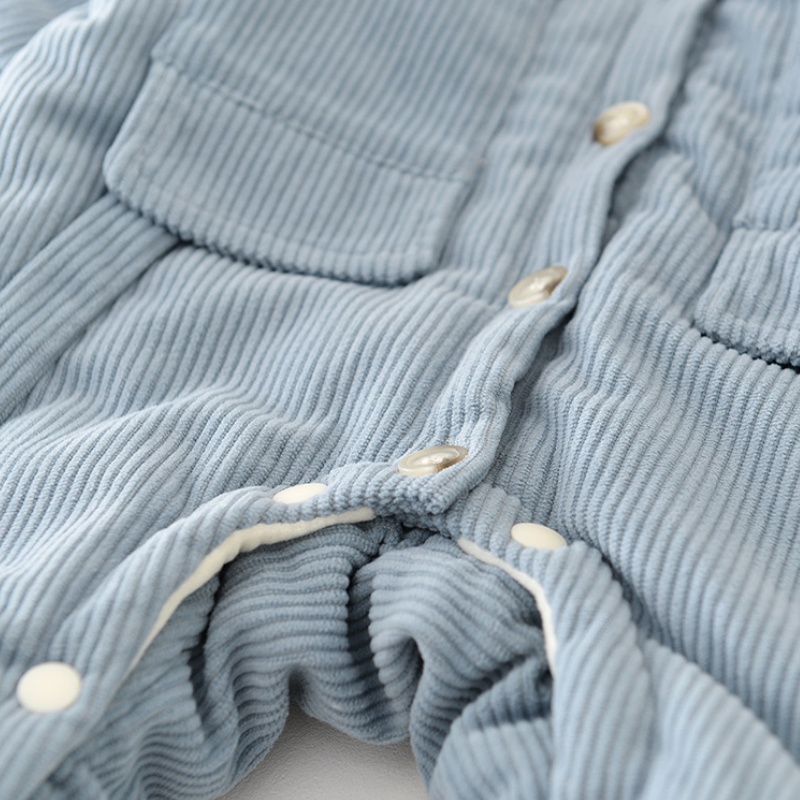 Baby Dog Print Corduroy Fleece Romper