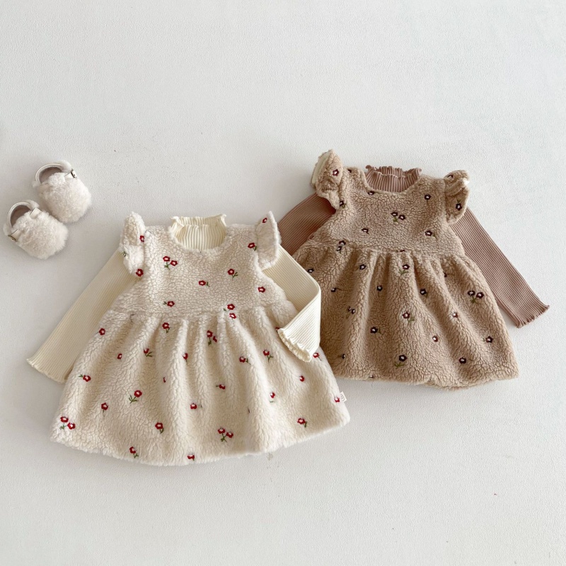 Baby Toddler Girls' Floral Fleece Vest Dress