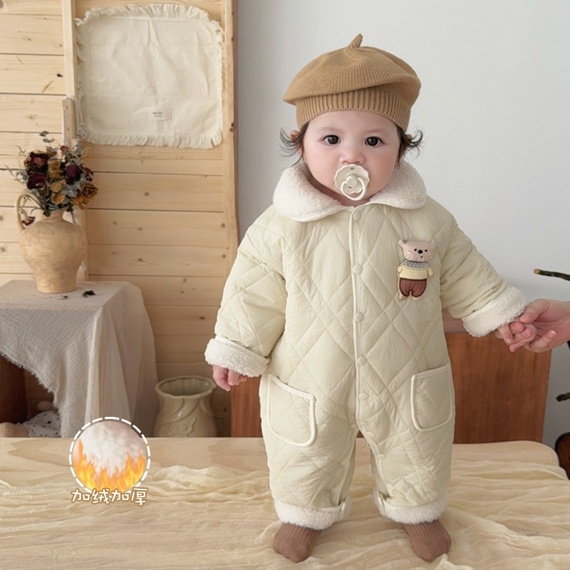 Baby and Toddler Pocket Bear Fleece Romper