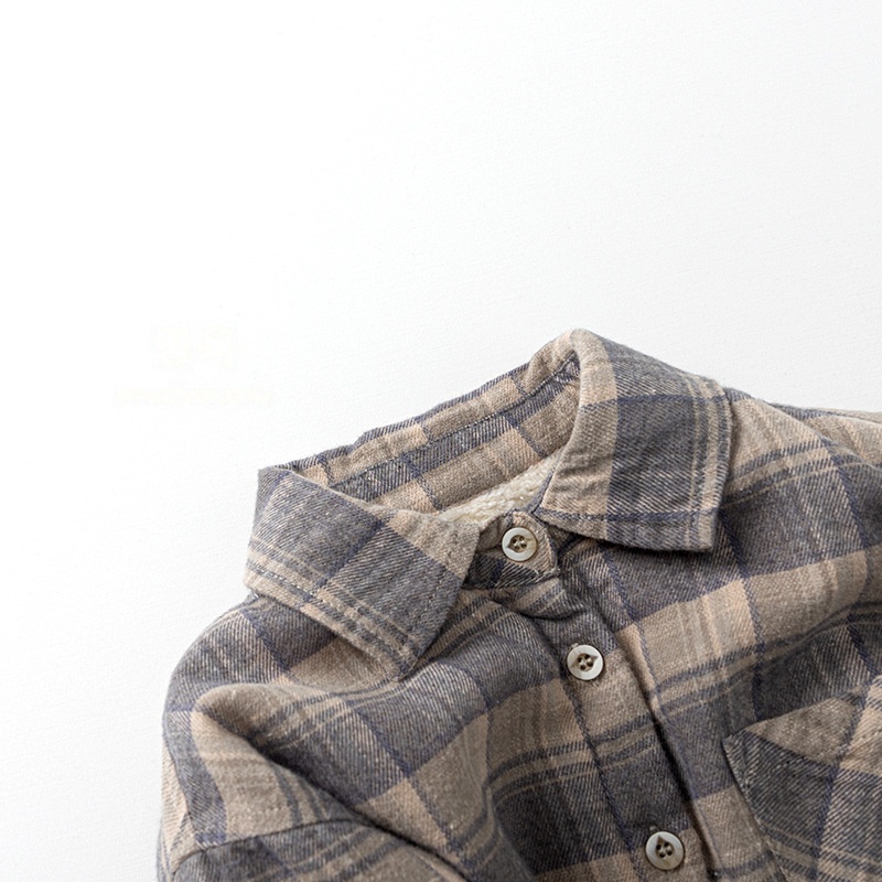 Baby Kids' Boy Plaid Print Fleece Shirt