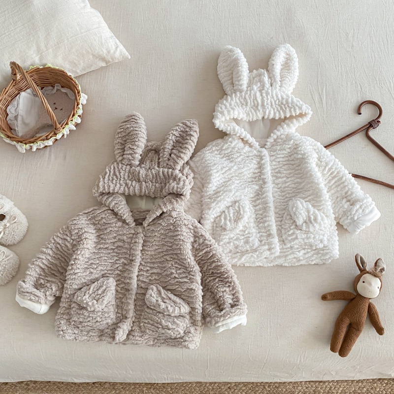 Baby & Kids Rabbit Ear Fuzzy Outerwear