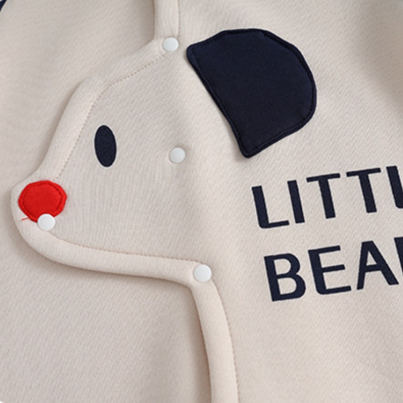 Baby Puppy Print Color-Block Romper