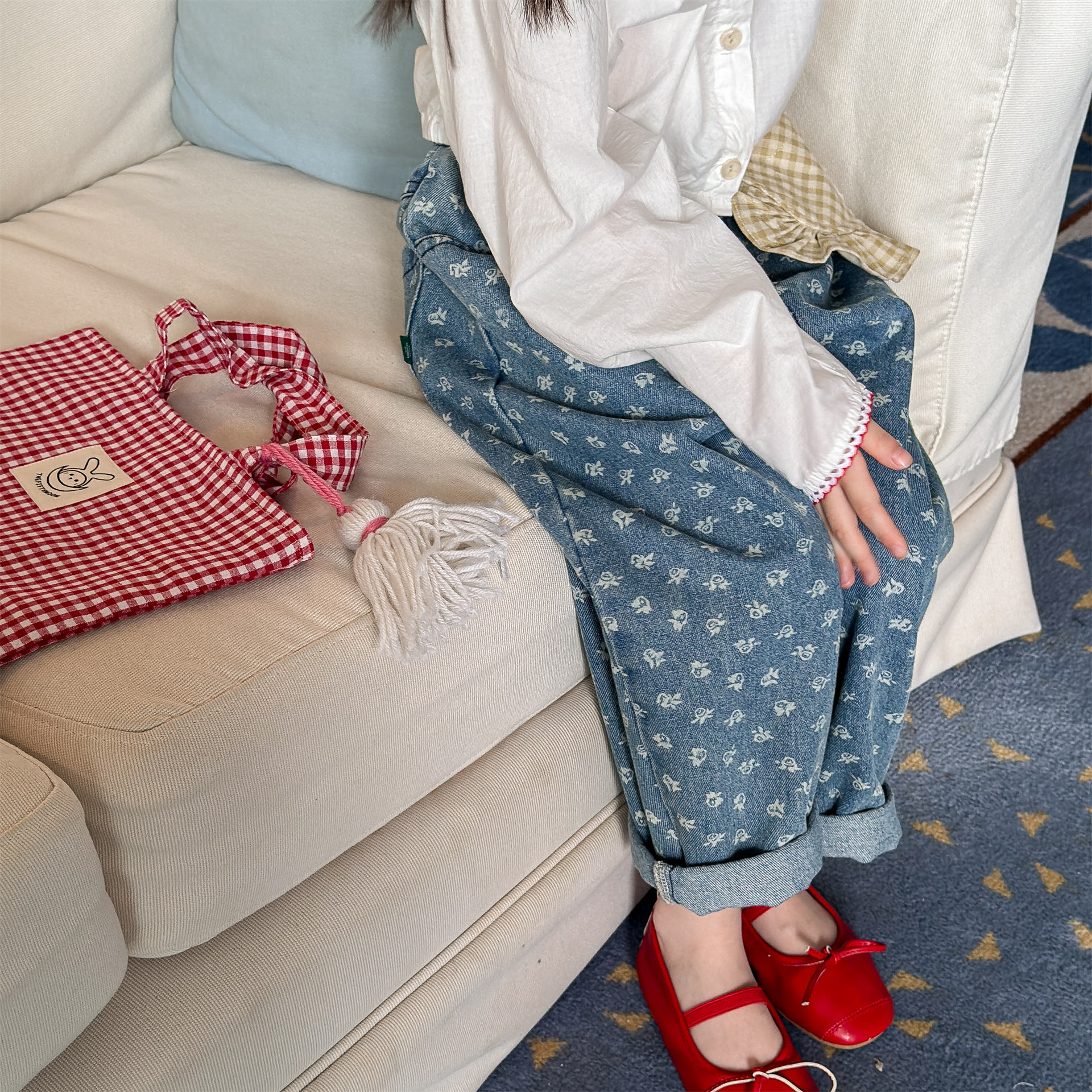 Baby & Kids Denim Flower Pants