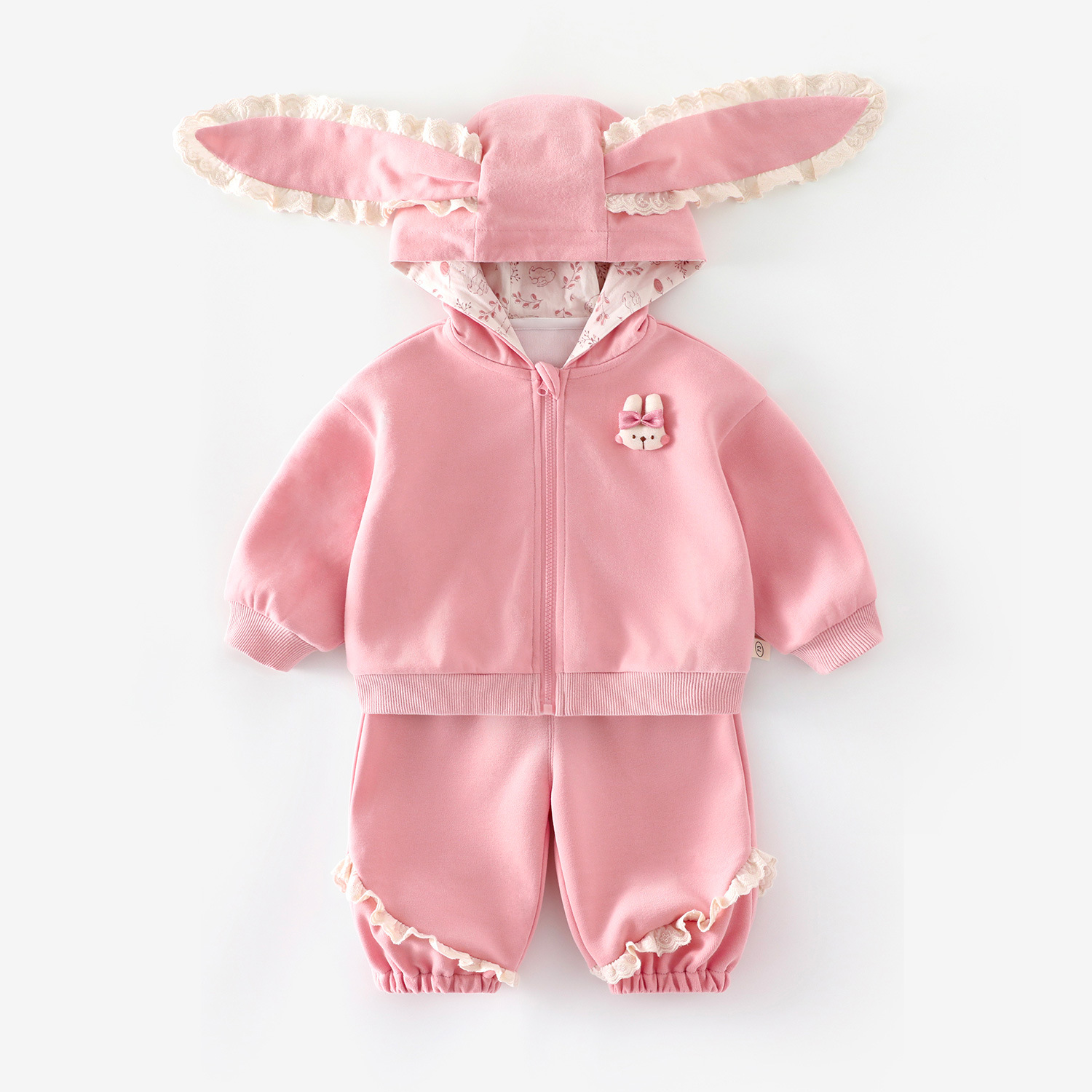 Baby Toddler Girl Rabbit Hooded 2-Piece  Sets
