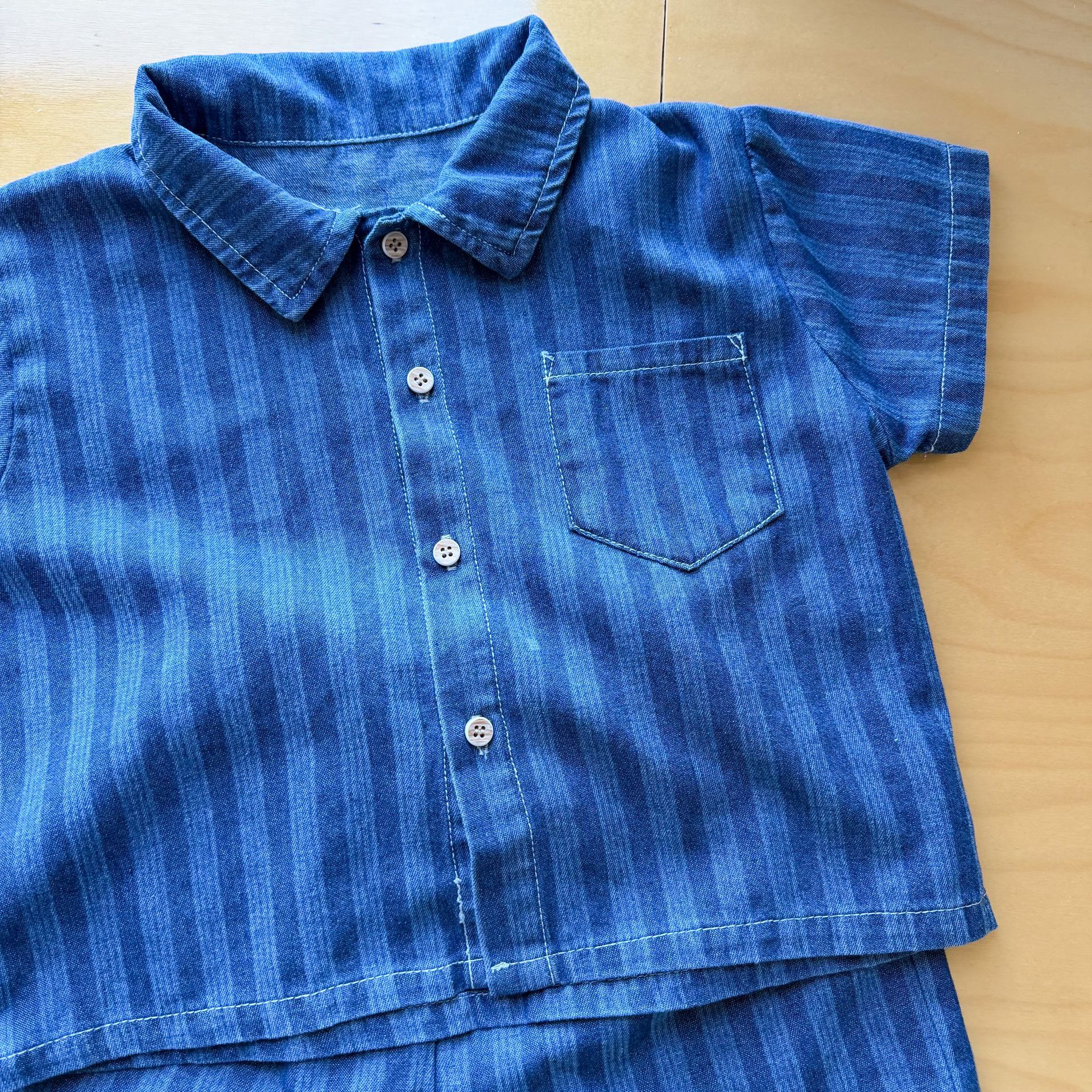 2-Piece Toddler Denim Striped Set & Dress