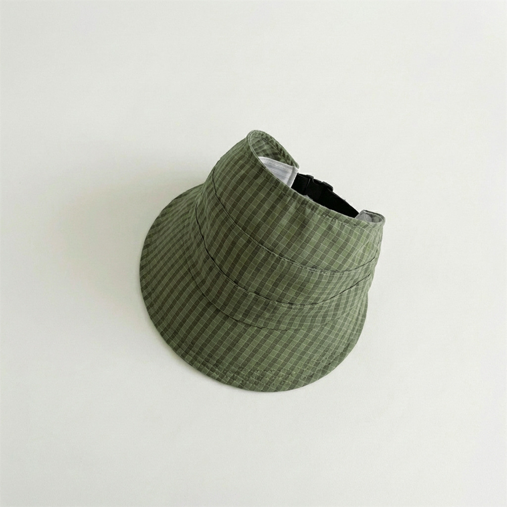 Baby Toddler Solid Color Plaid Big Eaves Open Top Hat