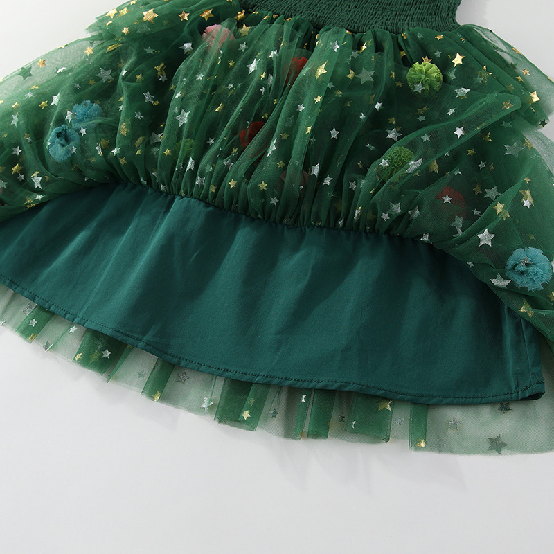 Kids Christmas Mesh Camisole Dress