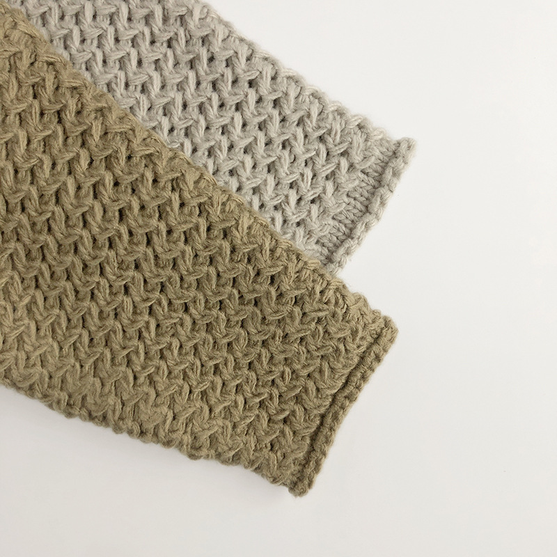Kids Solid Color Wave Texture Sweater