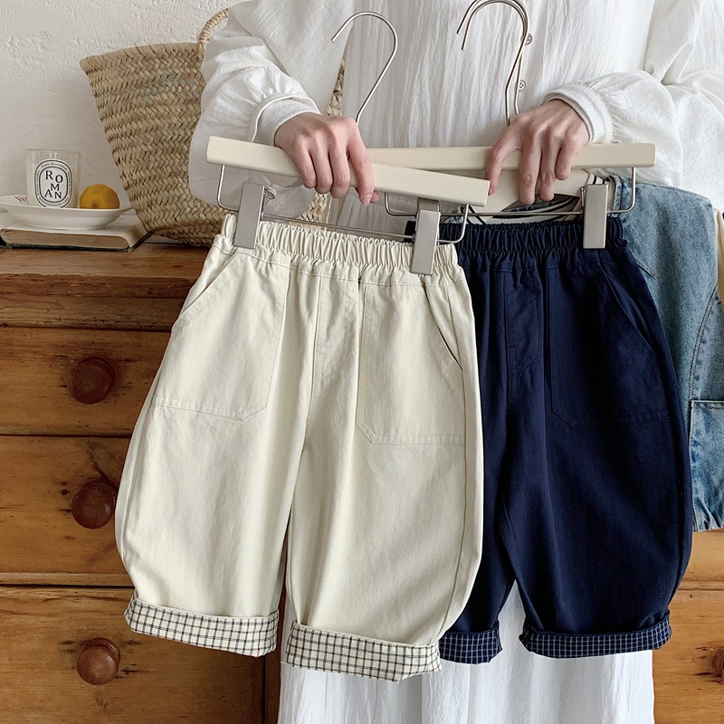 Kids Checkered Cargo Pants