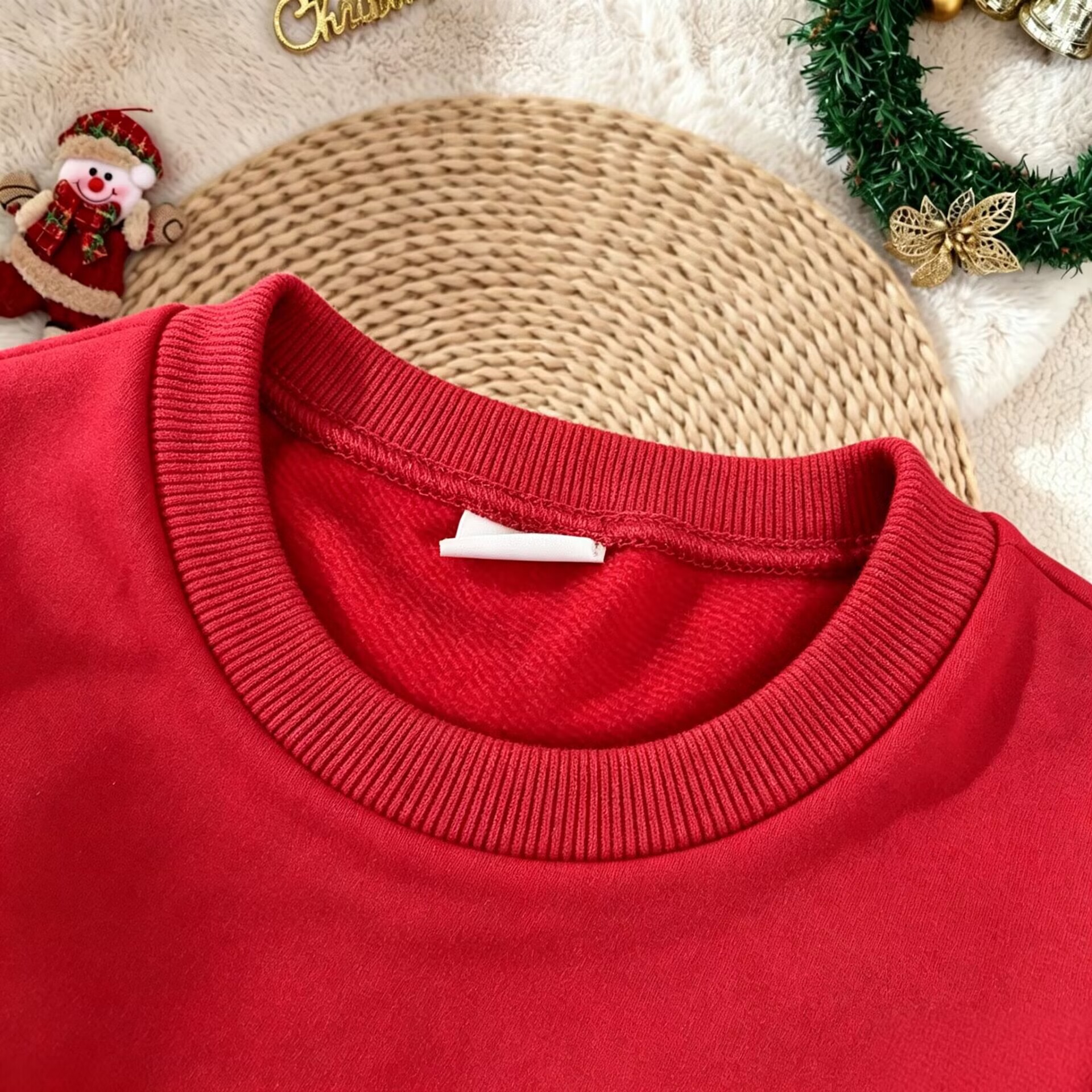 Baby Santa Claus Sweatshirt and Checkered Pants Set
