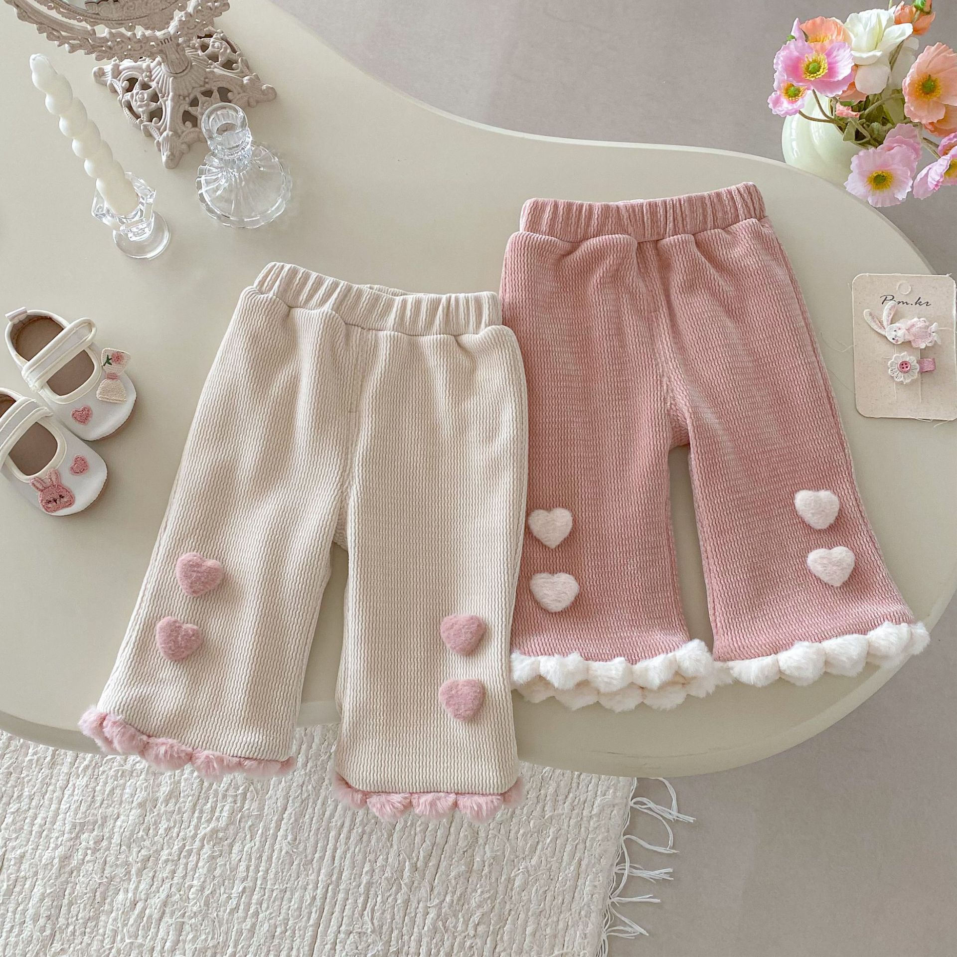 Baby & Kid Heart Applique Fleece Pants