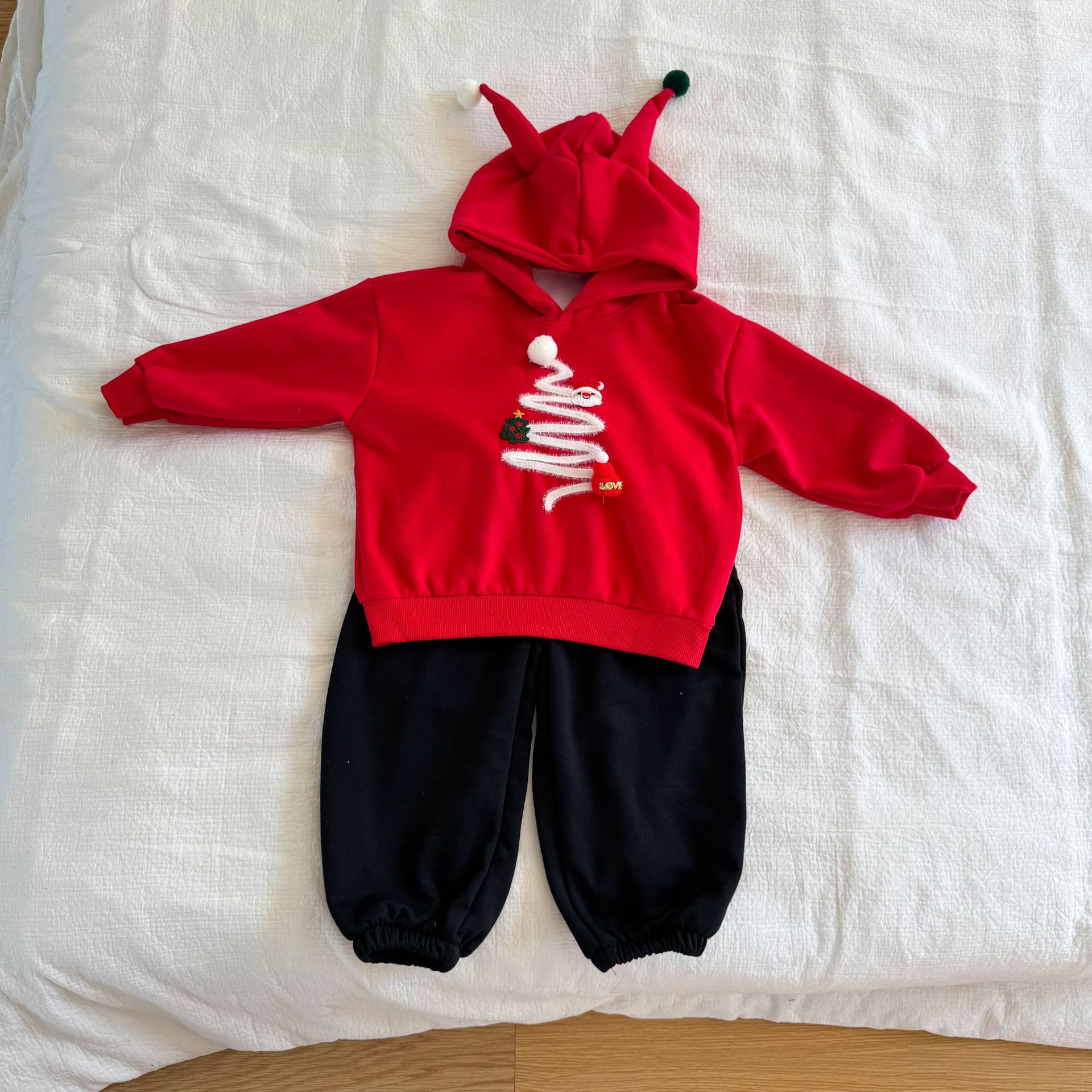 Kids Christmas Hooded Set