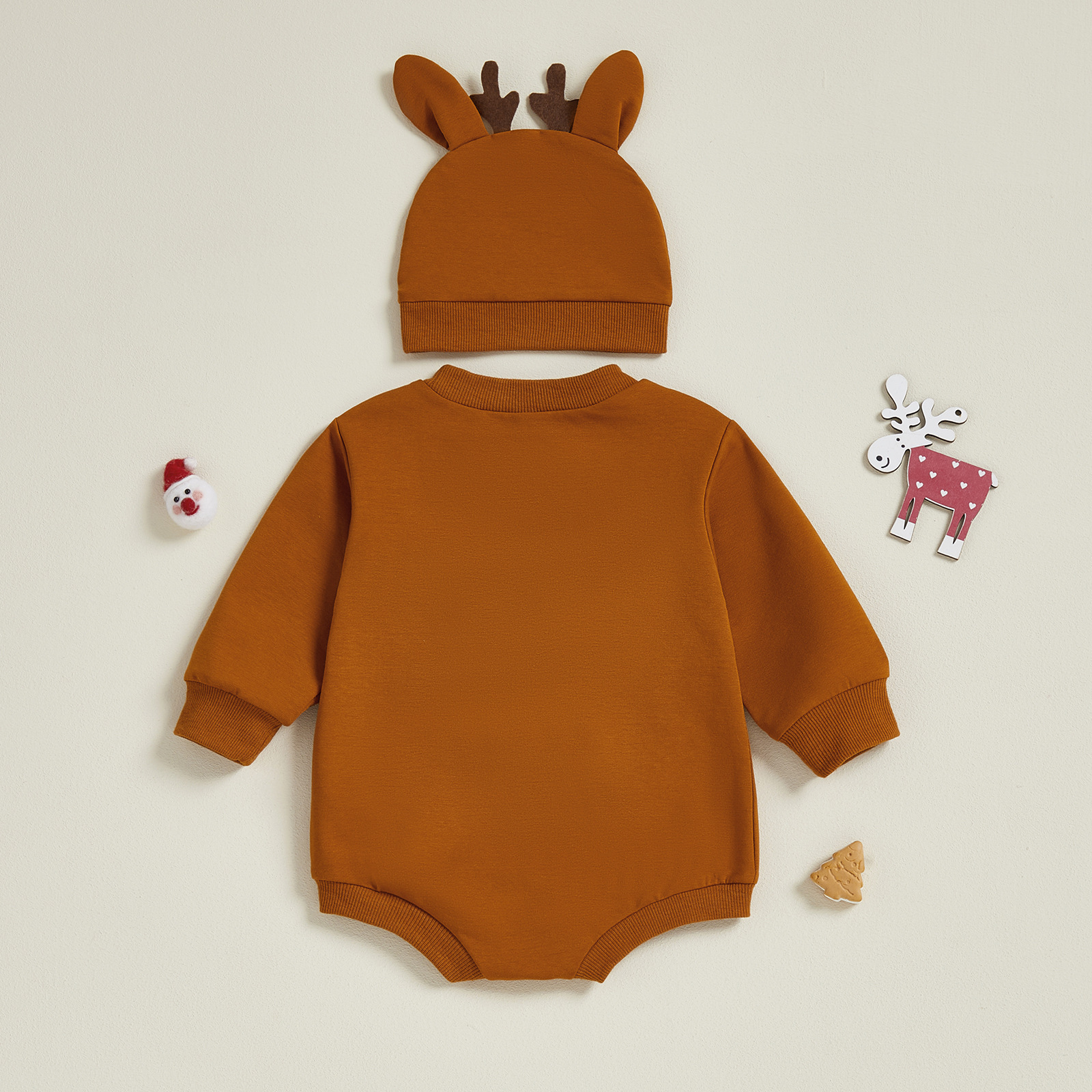 Baby Christmas Reindeer Onesie With Hat