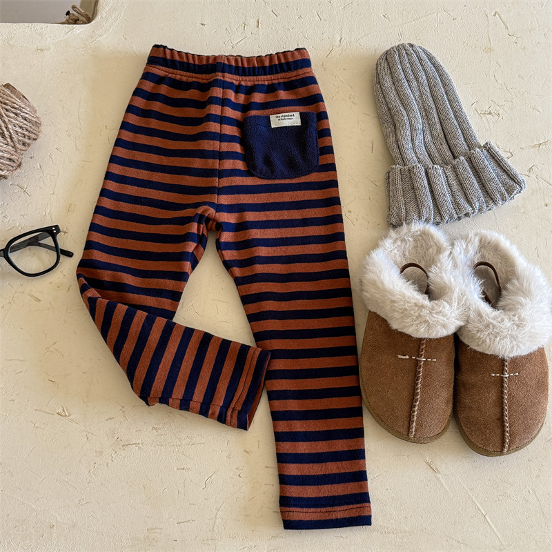 Kids Stripe Fleece Lined Leggings