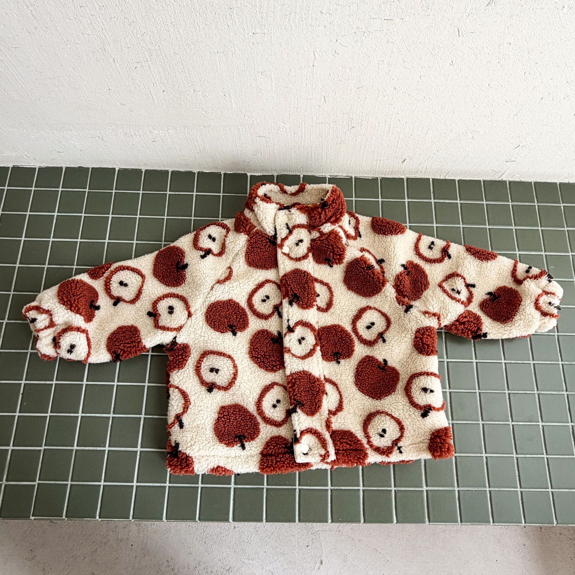 Kids Fruit Food Print Lambswool Outerwear