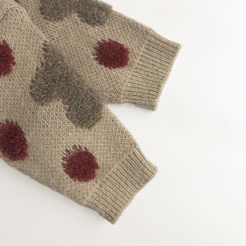 DailyBebe Kids Polka Dot Strawberry Star Knit Sweater