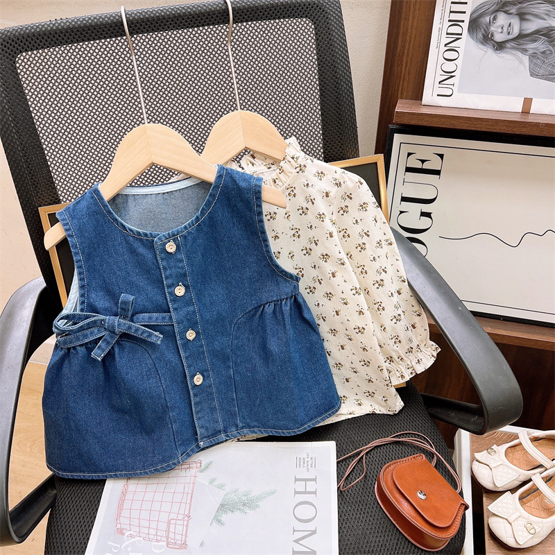 DailyBebe Kids Floral Denim 3-Piece Set