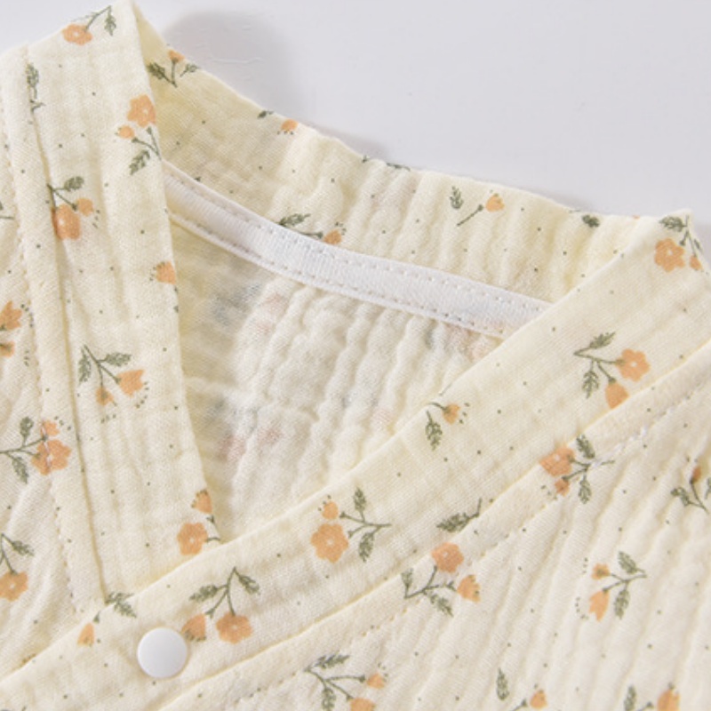 Baby Newborn Printed Gauze Tie-Up Romper