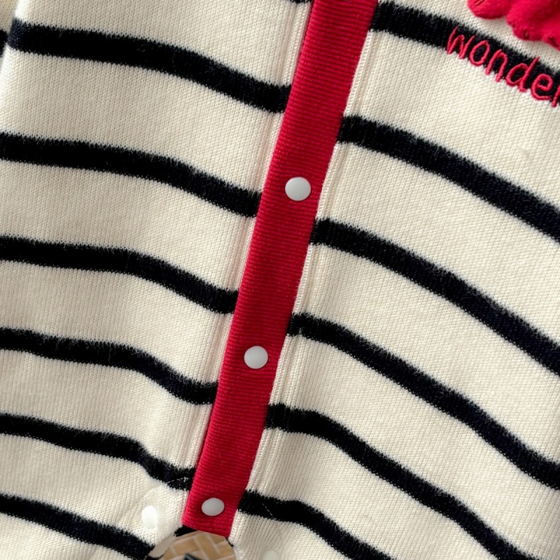 Baby Girl Striped Knitted Sweater Romper