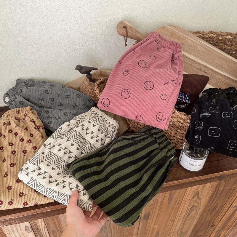Kids' Printed Corduroy Pants