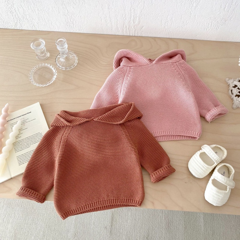 Baby Toddler Rabbit Ear Hooded Knitted Top