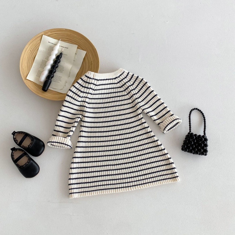 Baby Toddler Girls Striped Knit Sweater Dress