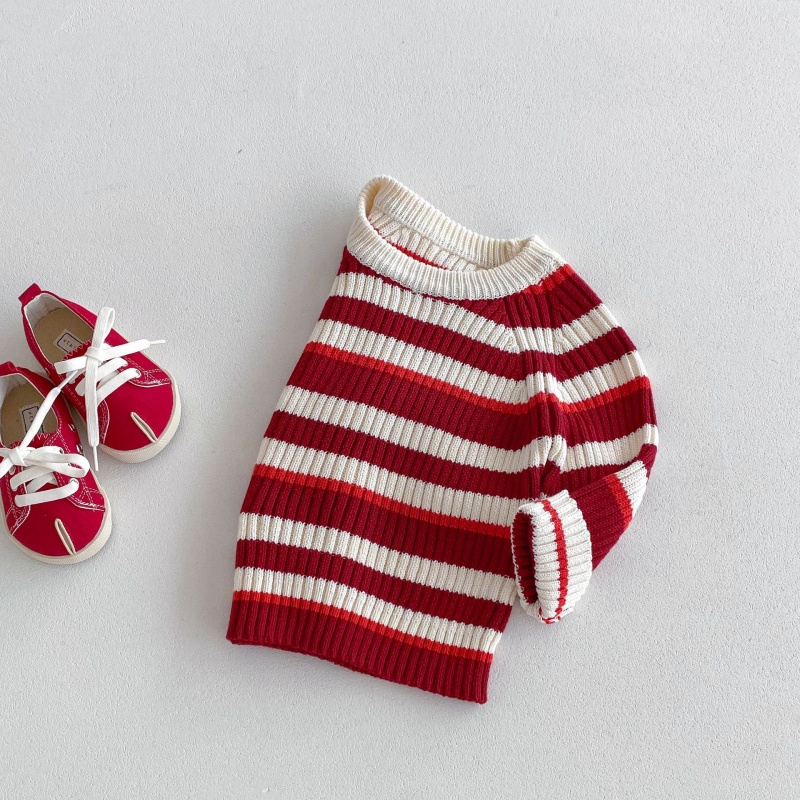 Baby Toddler Red Striped Sweater