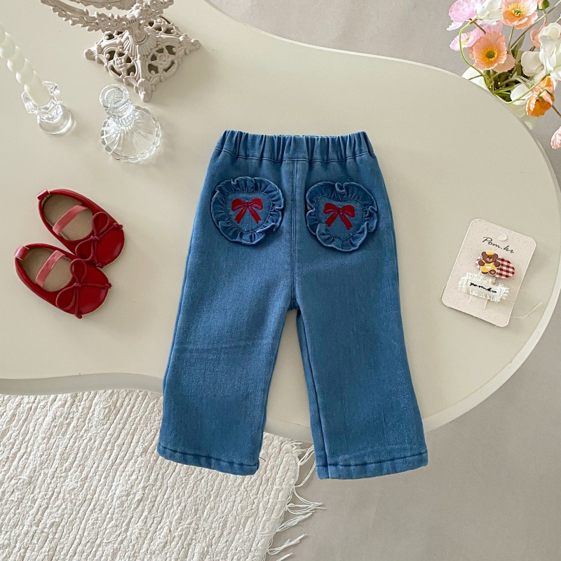 Baby Toddler Girls Bow Denim Pants