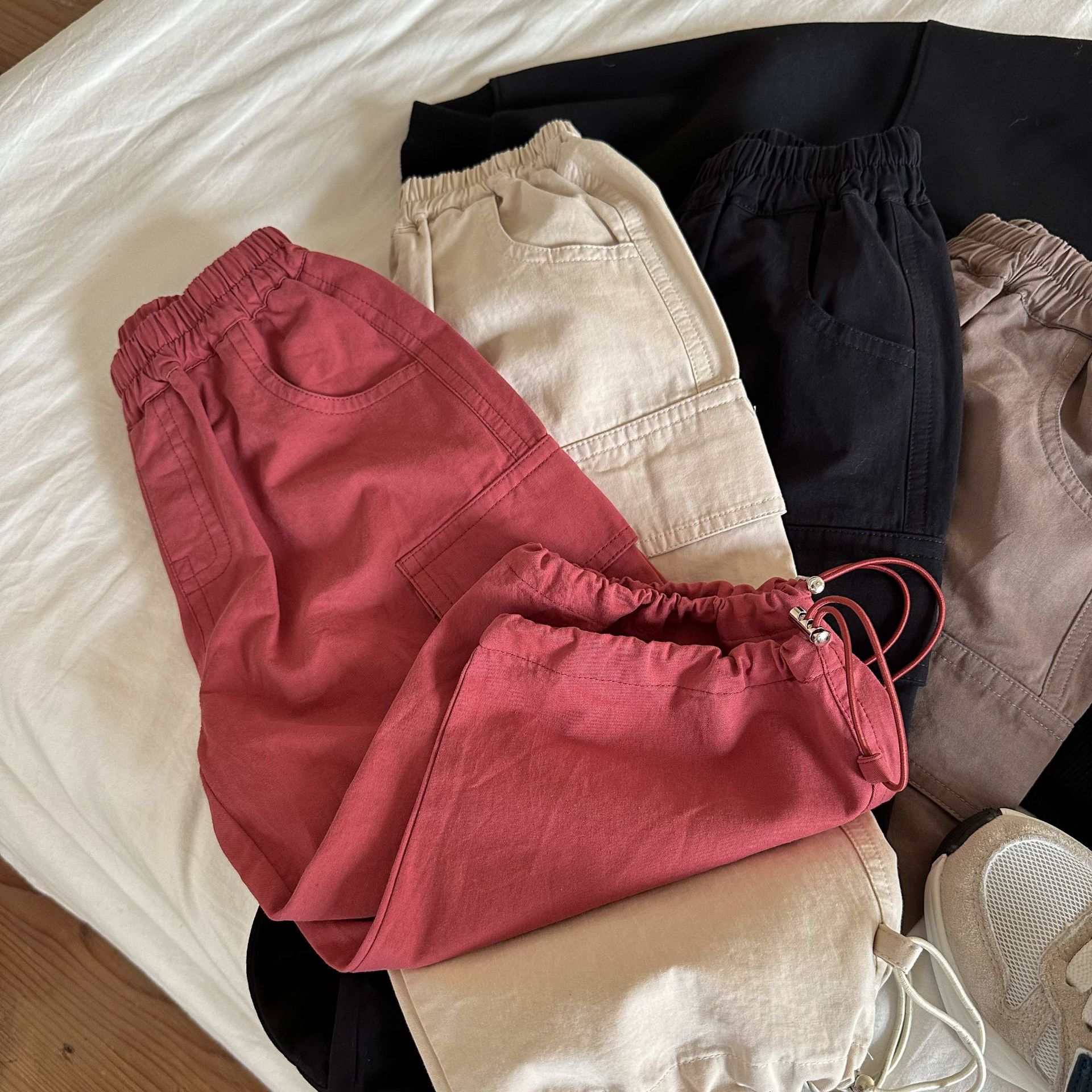 Toddler Solid Color Worker Pocket Pants