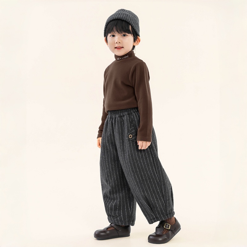 Kids' Striped Fleece-Lined Casual Pants
