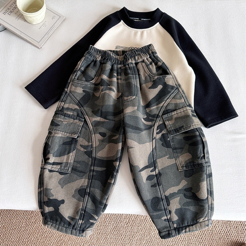 Baby & Kids' Boys' Fleece-Lined Workwear Camo Pants