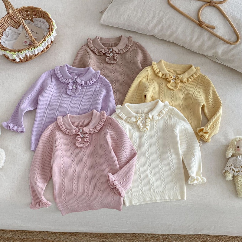 Baby Kids' Girl Lace Knit Sweater