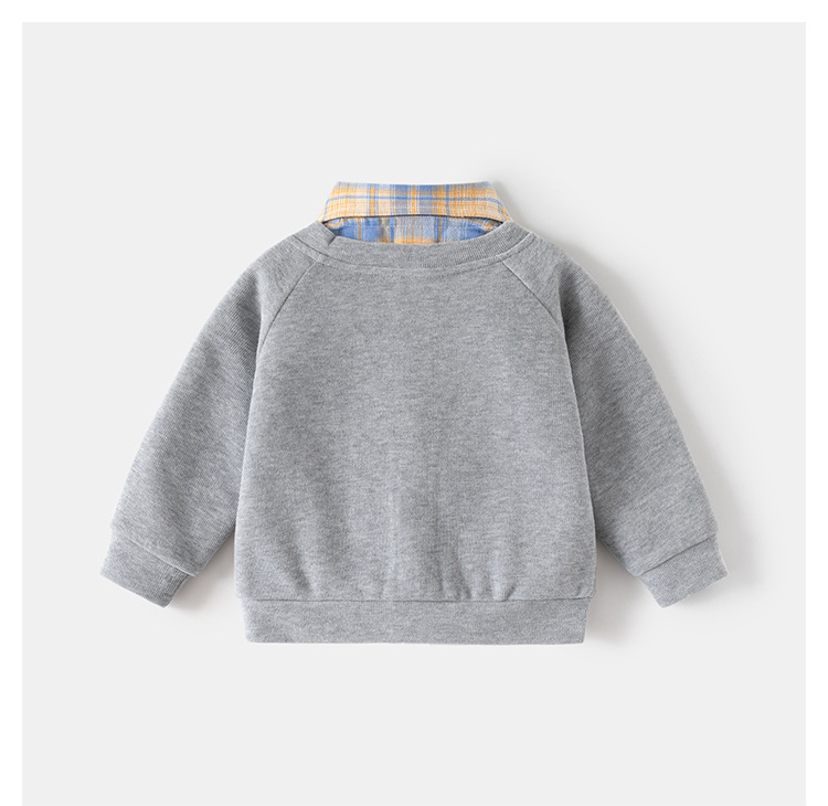 Baby Kids' Boy Bear Check Patchwork Top