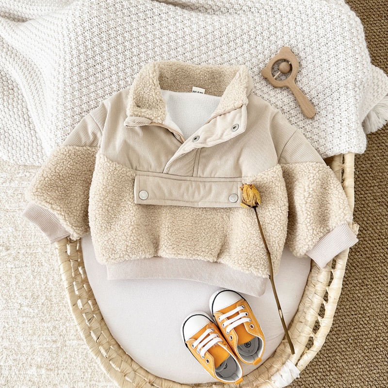 Baby Toddler Lambswool Patchwork Fleece Sweatshirt