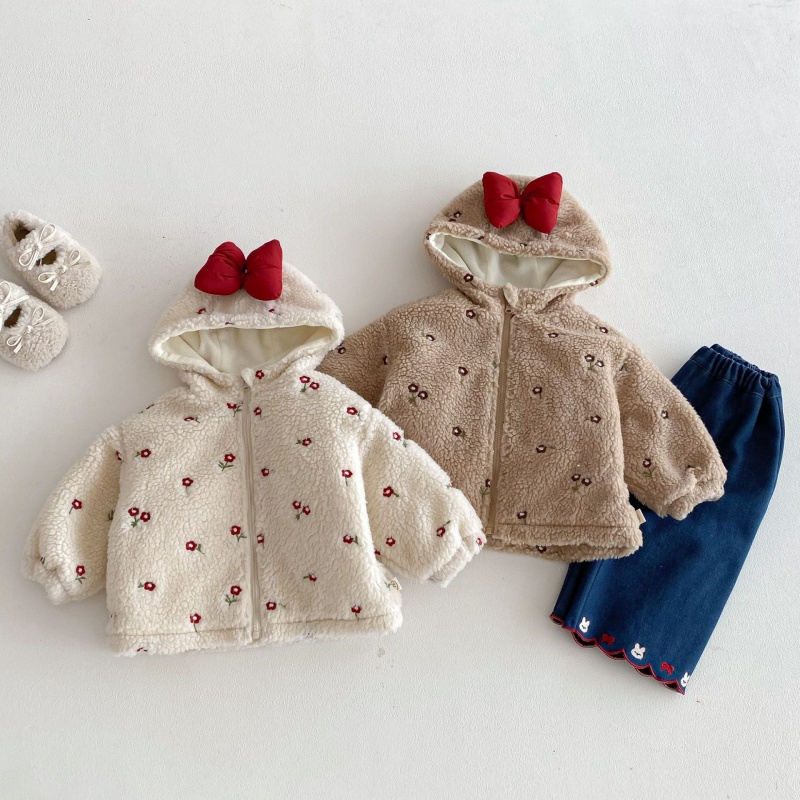 Baby & Kids' Girls Floral Print Bow Outerwear