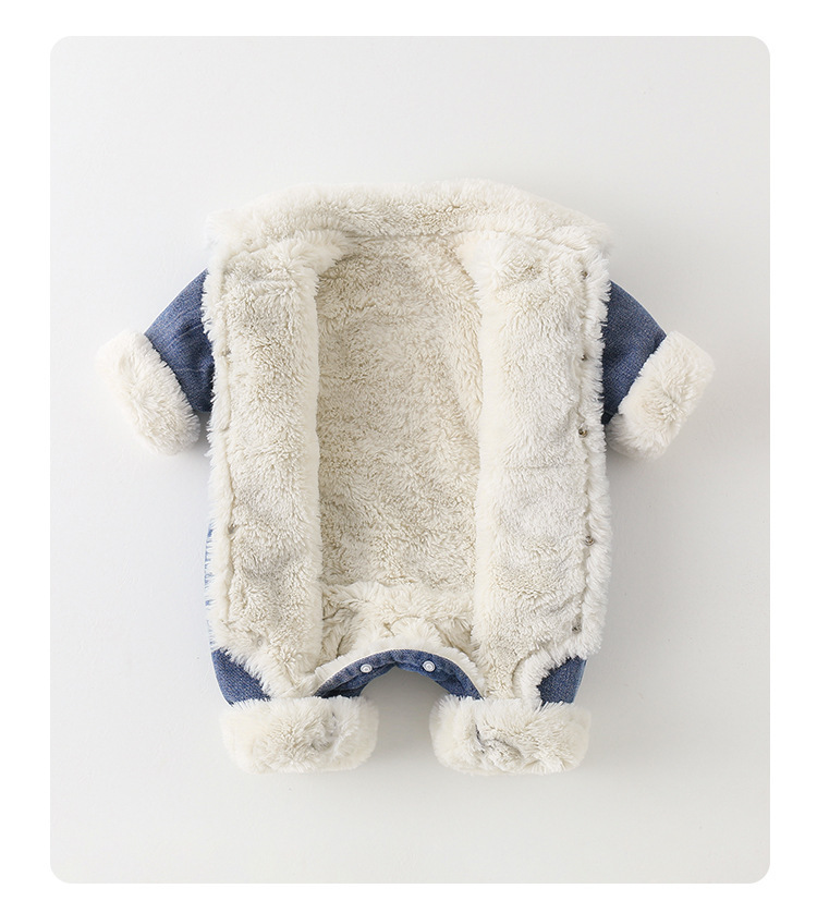 Baby Toddler Denim Fleece Romper
