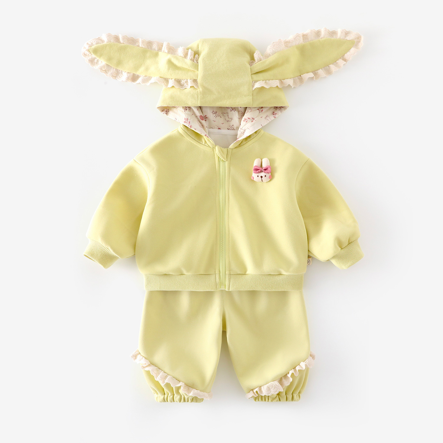 Baby Toddler Girl Rabbit Hooded 2-Piece  Sets