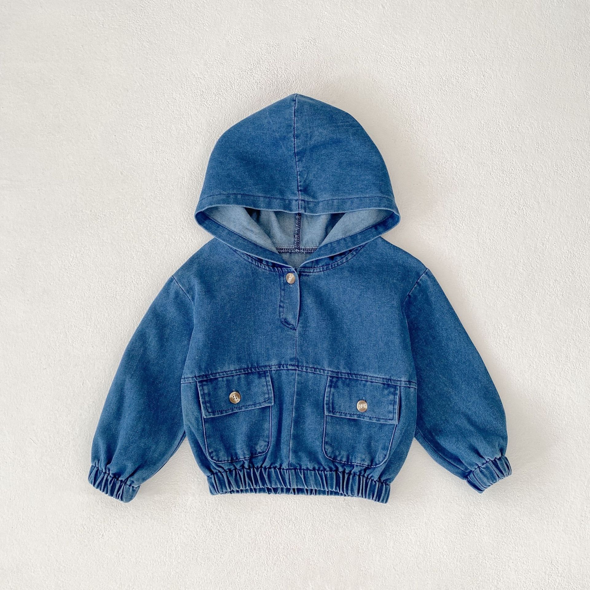 Baby & Kids Denim Hooded Pullover Jacket