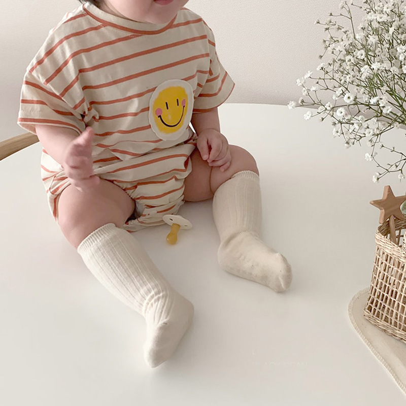 Baby Smiley-Face Striped Romper
