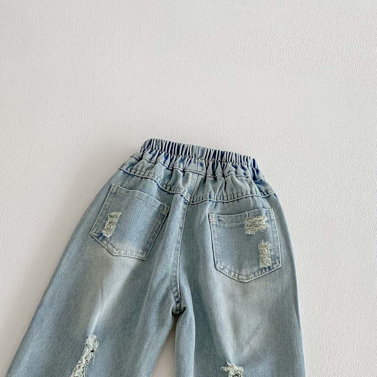 Kids Large Pocket Workwear Hole Jeans