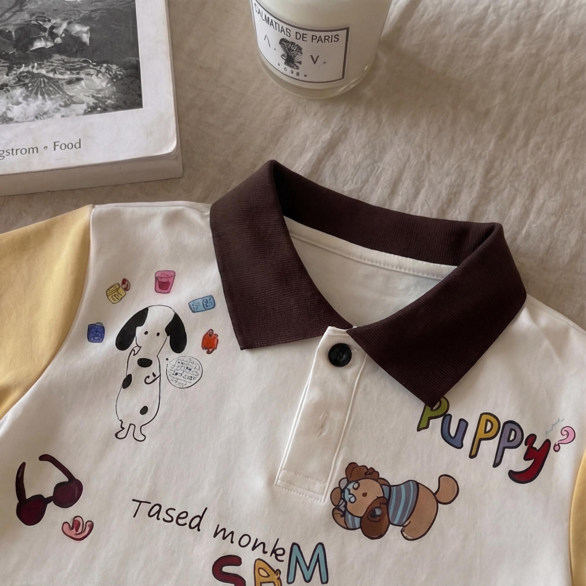 Baby& Kid Cartoon Print Dog Polo T-shirt