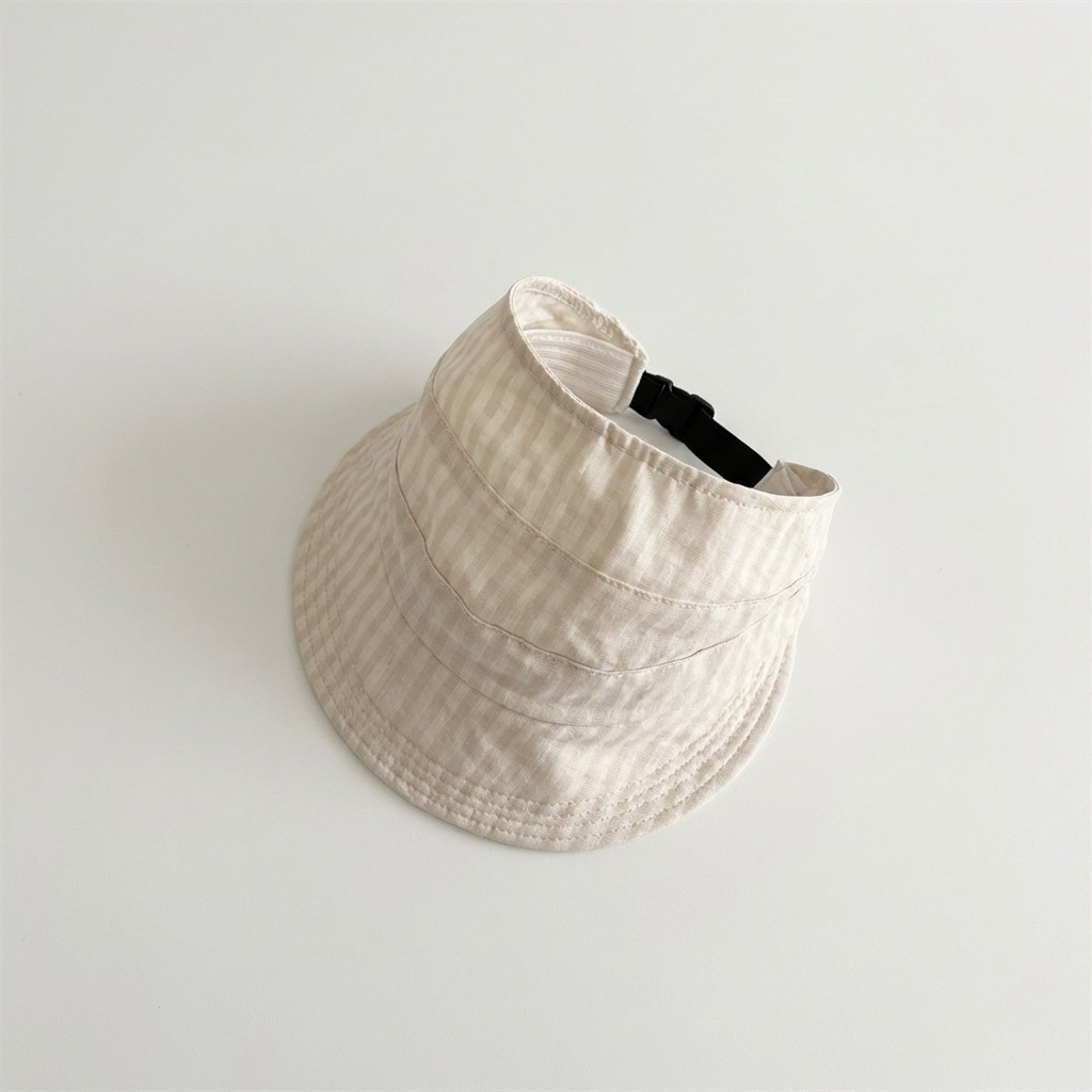Baby Toddler Solid Color Plaid Big Eaves Open Top Hat