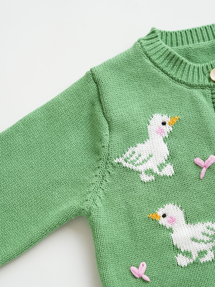 Kids Duck Knitted Cardigan Sweater
