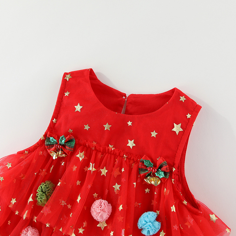Kids Christmas Mesh Dress