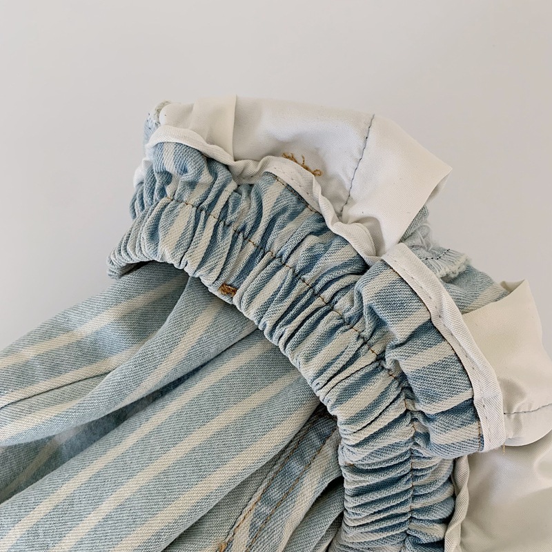 Kids Stripe Loose Denim Pants