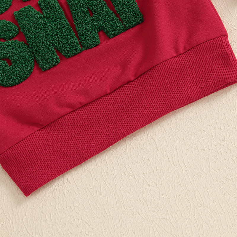 Baby Letter Gingerbread Man Embroidery Sweatshirt