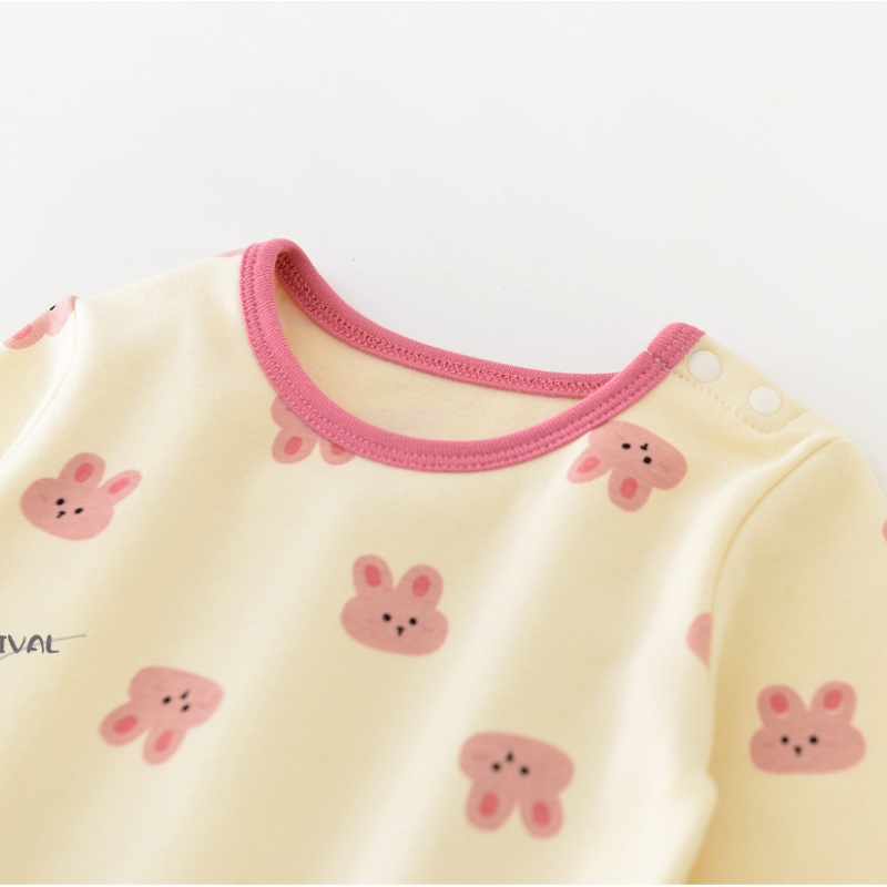 Baby Rabbit Head Print 2-Piece Set
