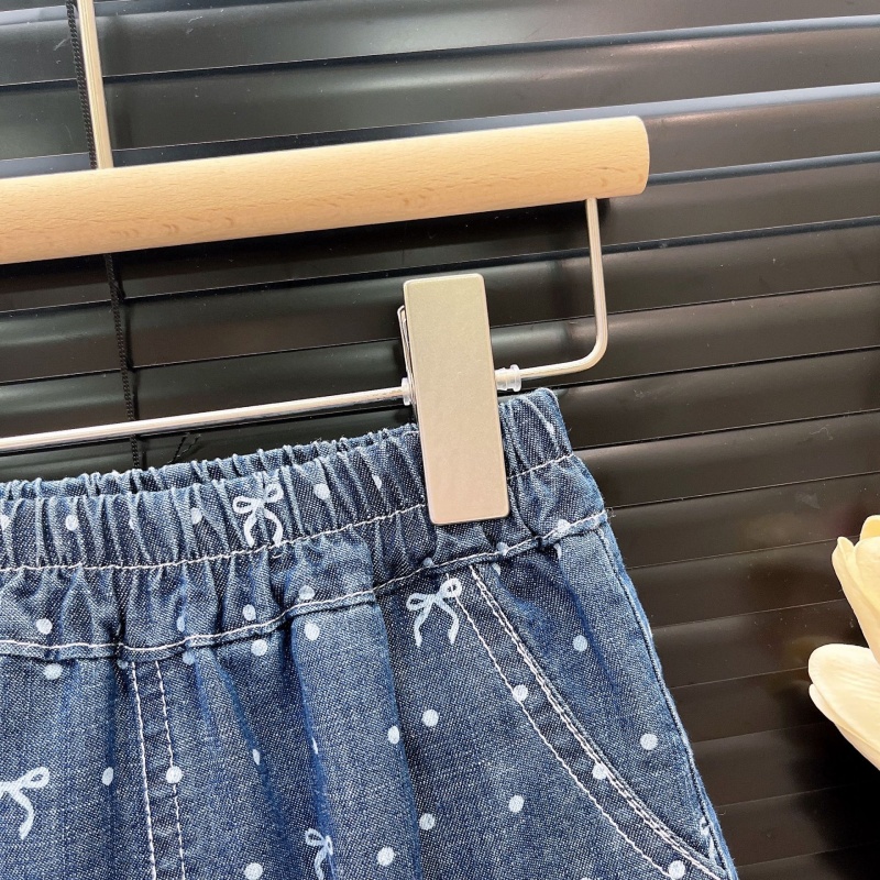 2-Piece Baby Toddler Girls Lace Denim Patchwork Set