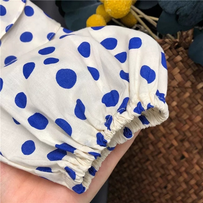 2-Piece Baby Toddler Girls Polka Dot Top Jeans Set