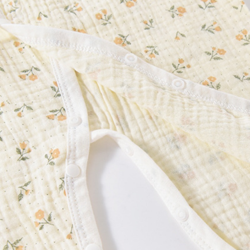 Baby Newborn Printed Gauze Tie-Up Romper